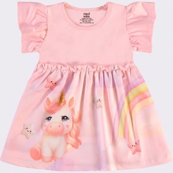 Vestido Infantil Menina Estampado Em Malha Tech Rovi Kids