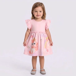 Vestido Infantil Menina Estampado Em Malha Tech Rovi Kids