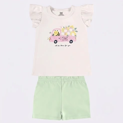 Conjunto Infantil Menina Blusa E Shorts Abelhinha Rovi Kids