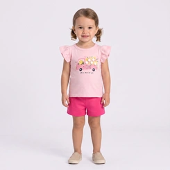 Conjunto Infantil Menina Blusa E Shorts Abelhinha Rovi Kids