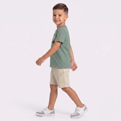 Conjunto Infantil Menino Camiseta E Bermuda Wild Rovi Kids