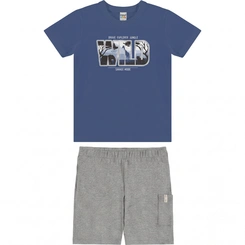 Conjunto Infantil Menino Camiseta E Bermuda Wild Rovi Kids