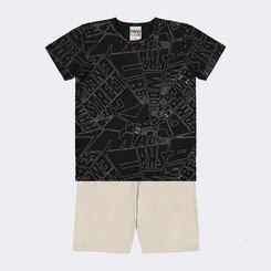 Conjunto Juvenil Masculino Camiseta E Bermuda Street Rovitex
