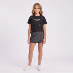 Conjunto Juvenil Feminino Blusa E Shorts Saia Blossom Rovitex
