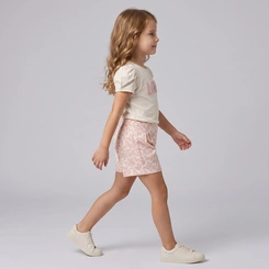 Conjunto Infantil Menina Blusa E Shorts Love Rovi Kids