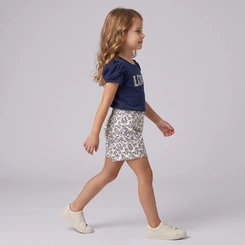 Conjunto Infantil Menina Blusa E Shorts Love Rovi Kids
