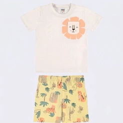 Conjunto Infantil Menino Camiseta E Bermuda Leão Rovi Kids