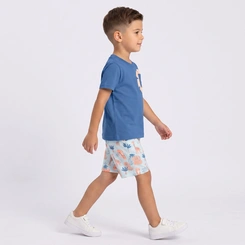 Conjunto Infantil Menino Camiseta E Bermuda Leão Rovi Kids