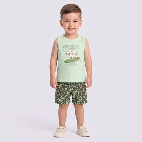 Conjunto Infantil Menino Regata E Bermuda Surf Rovi Kids