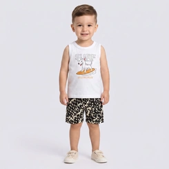 Conjunto Infantil Menino Regata E Bermuda Surf Rovi Kids