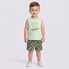 Conjunto Infantil Menino Regata E Bermuda Surf Rovi Kids