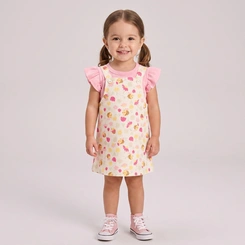 Conjunto Infantil Menina Salopete Abelha Rovi Kids