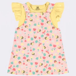 Conjunto Infantil Menina Salopete Abelha Rovi Kids