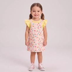 Conjunto Infantil Menina Salopete Abelha Rovi Kids