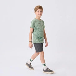 Conjunto Infantil Menino Camiseta E Bermuda Jipe Rovi Kids