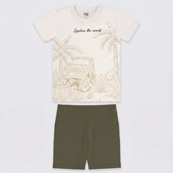 Conjunto Infantil Menino Camiseta E Bermuda Jipe Rovi Kids