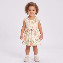 Vestido Infantil Menina Estampado Gatinhas Rovi Kids