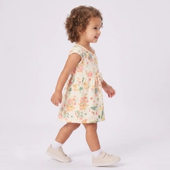 Vestido Infantil Menina Estampado Gatinhas Rovi Kids