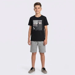 Conjunto Juvenil Masculino Camiseta E Bermuda Skate Rovitex