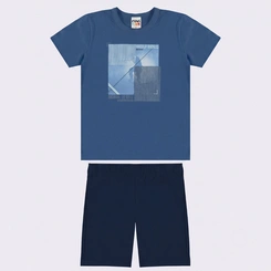 Conjunto Juvenil Masculino Camiseta E Bermuda Skate Rovitex