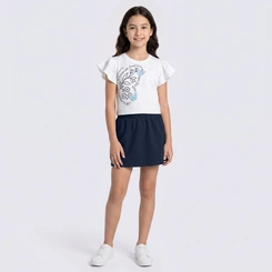 Conjunto Juvenil Feminino Blusa E Shorts Saia Rovitex
