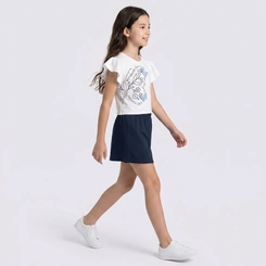 Conjunto Juvenil Feminino Blusa E Shorts Saia Rovitex