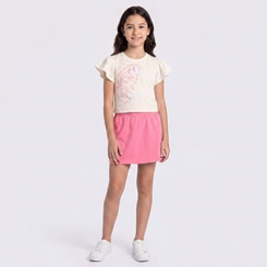 Conjunto Juvenil Feminino Blusa E Shorts Saia Rovitex