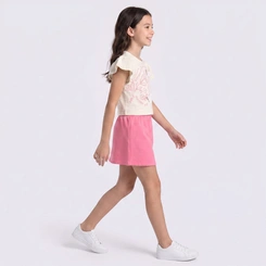 Conjunto Juvenil Feminino Blusa E Shorts Saia Rovitex