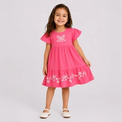Vestido Infantil Menina Estampado Borboletas Rovi Kids