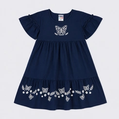 Vestido Infantil Menina Estampado Borboletas Rovi Kids