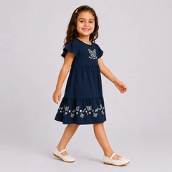 Vestido Infantil Menina Estampado Borboletas Rovi Kids