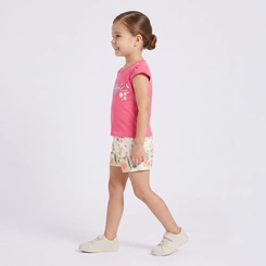 Conjunto Infantil Menina Blusa E Shorts Estampados Rovi Kids