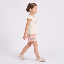 Conjunto Infantil Menina Blusa E Shorts Estampados Rovi Kids