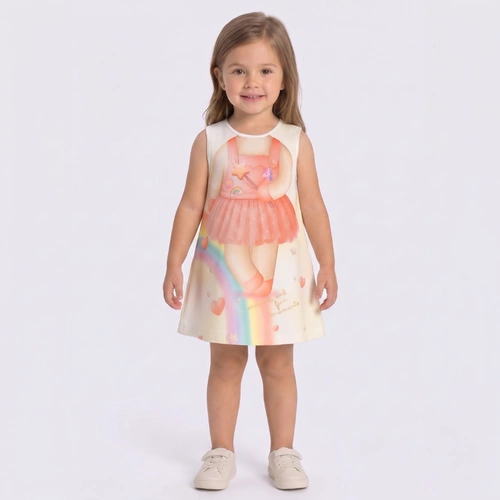 Vestido Infantil Menina Estampado Com Asas Interativas Rovi Kids