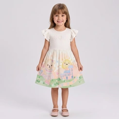 Vestido Infantil Menina Estampado Ursinha Rovi Kids