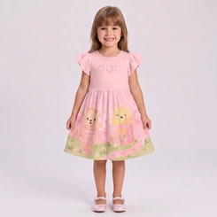 Vestido Infantil Menina Estampado Ursinha Rovi Kids
