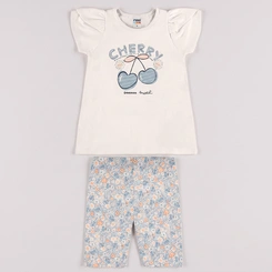 Conjunto Infantil Menina Blusa E Shorts Estampados Rovi Kids