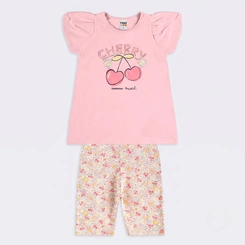 Conjunto Infantil Menina Blusa E Shorts Estampados Rovi Kids