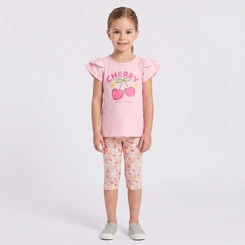 Conjunto Infantil Menina Blusa E Shorts Estampados Rovi Kids