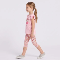 Conjunto Infantil Menina Blusa E Shorts Estampados Rovi Kids