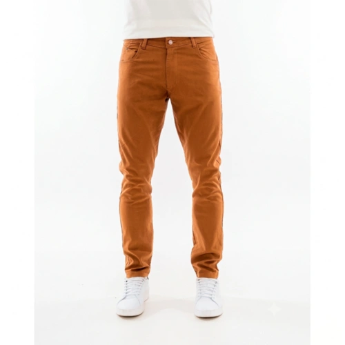 Calça Masculina Skinny Em Sarja Bege Prs