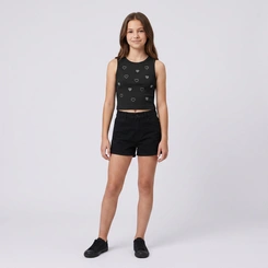 Regata Juvenil Menina Strass Coração Minty