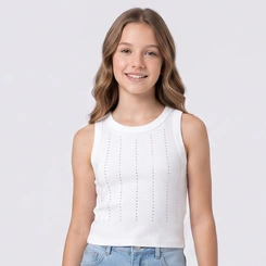 Regata Juvenil Feminina Ribana Com Strass Minty