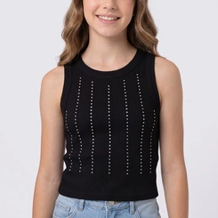 Regata Juvenil Feminina Ribana Com Strass Minty
