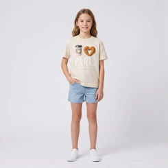 Camiseta T-Shirt Juvenil Feminina Estampada Paris Minty