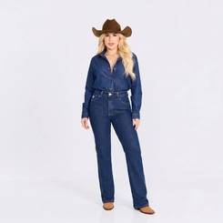 Calça Jeans Feminina Reta Country Max Denim
