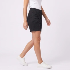 Bermuda Feminina Cós Alto Preta Premium Max Denim