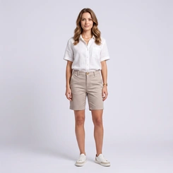 Bermuda Feminina Casual Cós Alto Premium Max Denim