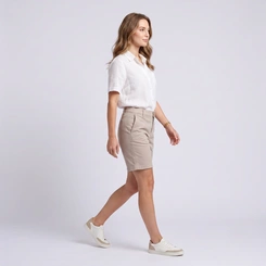 Bermuda Feminina Casual Cós Alto Premium Max Denim
