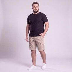Bermuda Masculina Casual Cargo Sarja Plus Size Via Lance